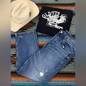 Gap Cheeky Straight High Rise Distressed Jeans